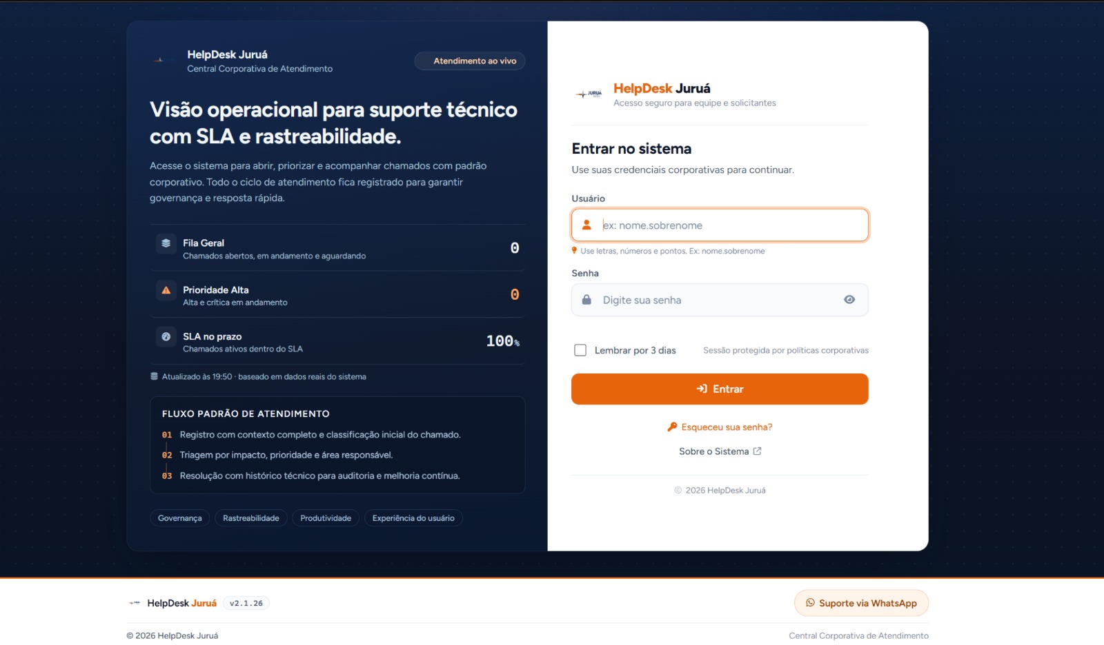 Helpdesk Juruá - Central corporativa de atendimento com SLA
